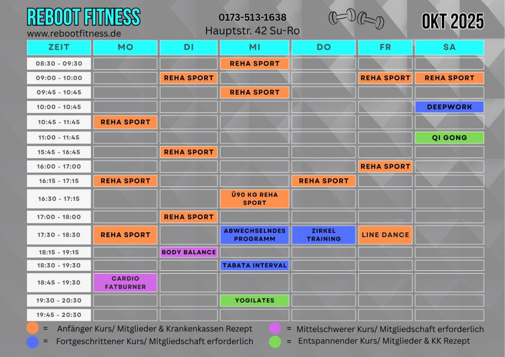 Kursplan Oktober 2025